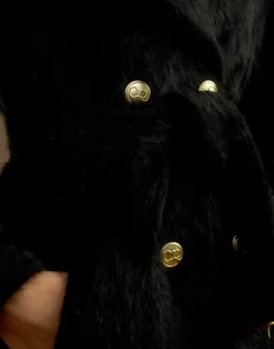 Sale Cynthia Rowley Heritage Double Breasted Coat BLACK