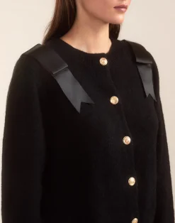 Fashion Cynthia Rowley Ivy Wool Cardigan BLACK