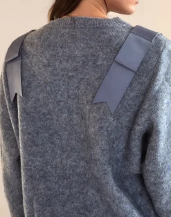 New Cynthia Rowley Ivy Wool Cardigan Denim