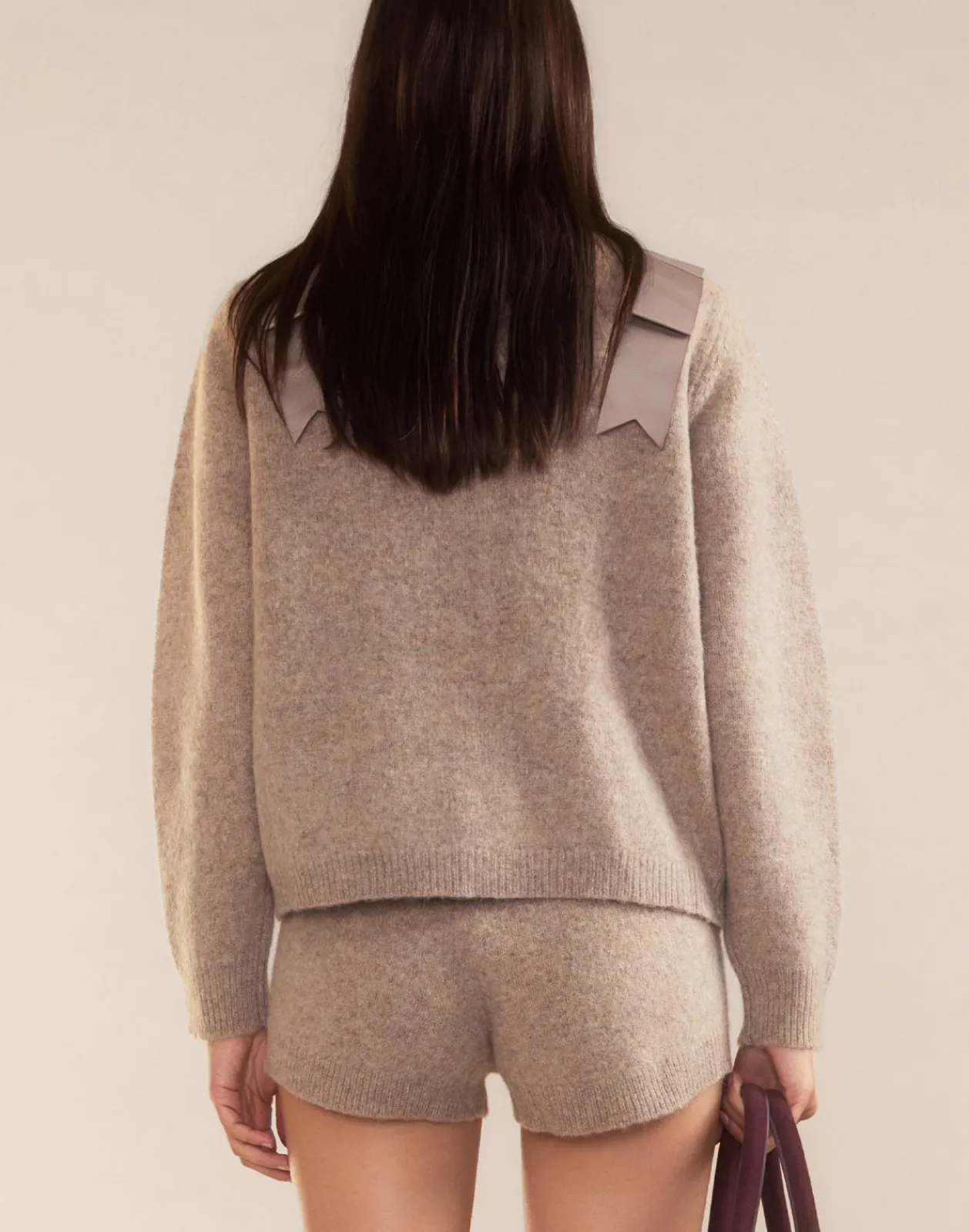 New Cynthia Rowley Ivy Wool Knit Short CAMEL