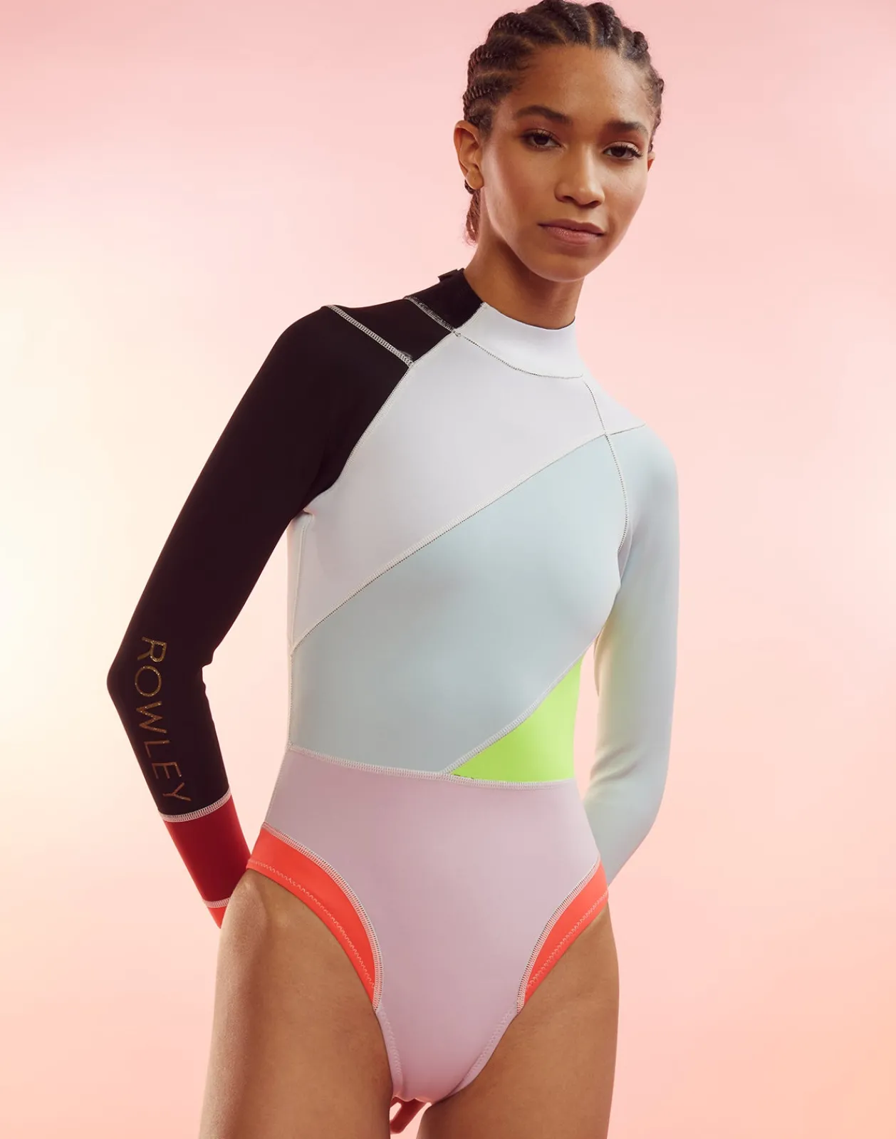 Online Cynthia Rowley Janet Colorblock High Cut Wetsuit BLPKM