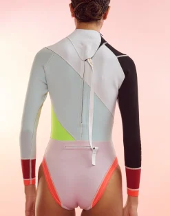 Online Cynthia Rowley Janet Colorblock High Cut Wetsuit BLPKM