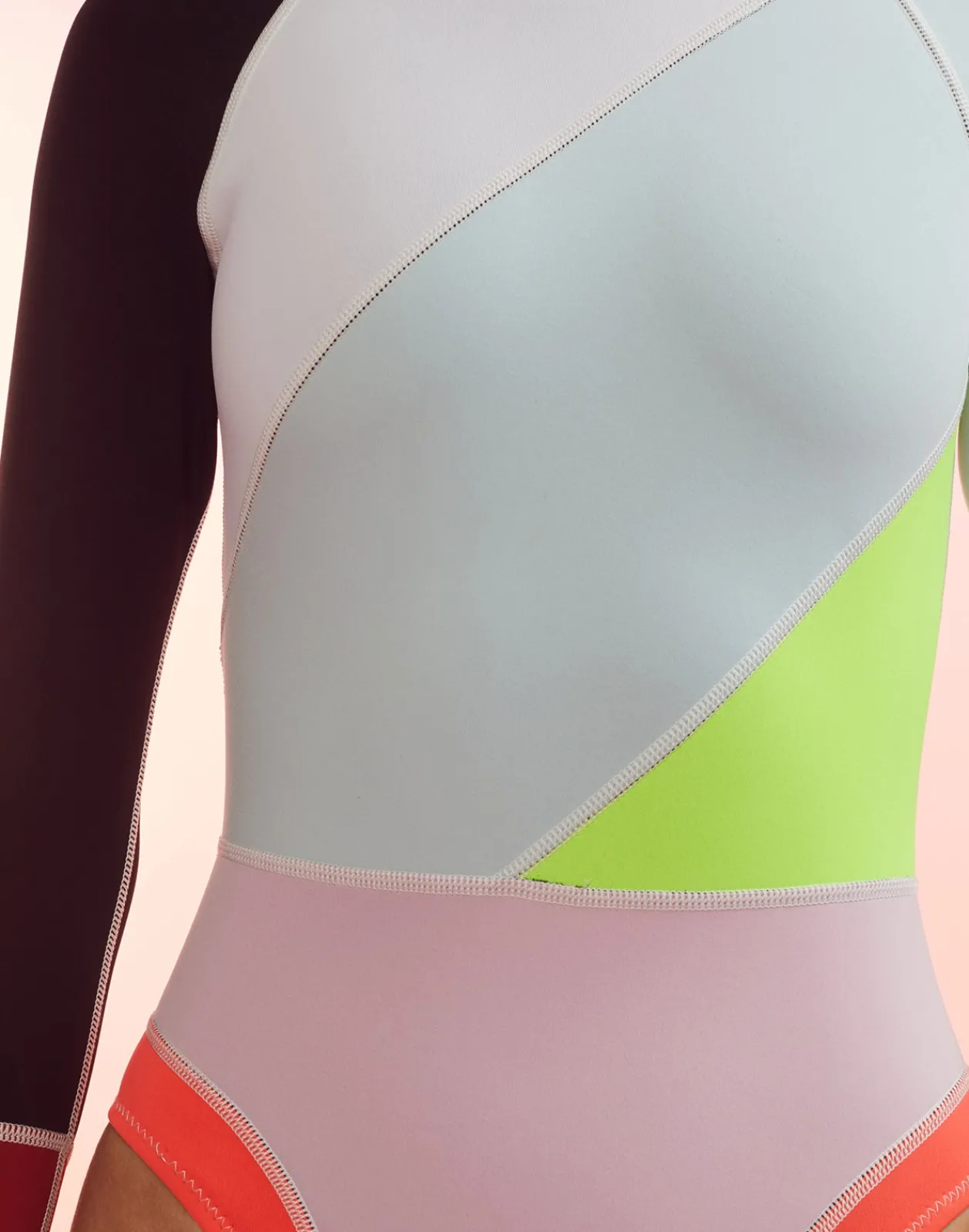 Online Cynthia Rowley Janet Colorblock High Cut Wetsuit BLPKM
