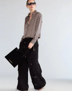 New Cynthia Rowley Kim Cargo Pant BLACK