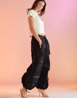 New Cynthia Rowley Kim Cargo Pant BLACK