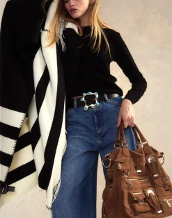 Best Cynthia Rowley Leather Cargo Pocket Bag BROWN