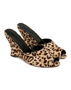 Fashion Cynthia Rowley Leopard Pony Hair Wedges LEOPD