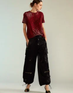 Hot Cynthia Rowley Leopard Relax Tee REDLEO