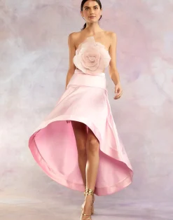 Sale Cynthia Rowley Livia Satin Skirt PINK