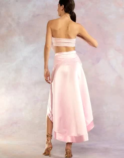 Sale Cynthia Rowley Livia Satin Skirt PINK