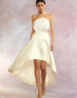 Discount Cynthia Rowley Livia Satin Skirt White