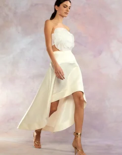 Discount Cynthia Rowley Livia Satin Skirt White