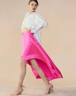 Sale Cynthia Rowley Livia Satin Skirt HTPNK
