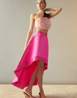 Sale Cynthia Rowley Livia Satin Skirt HTPNK