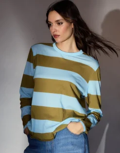 Best Cynthia Rowley Long Sleeve Everyday Tee BLUGR