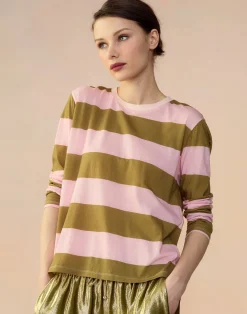 Fashion Cynthia Rowley Long Sleeve Everyday Tee GRNPK
