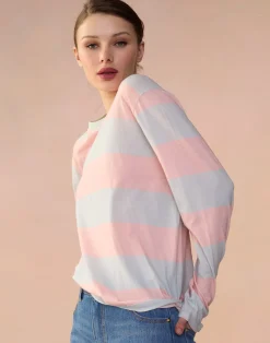 Fashion Cynthia Rowley Long Sleeve Everyday Tee PNKBL