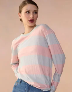 Fashion Cynthia Rowley Long Sleeve Everyday Tee PNKBL