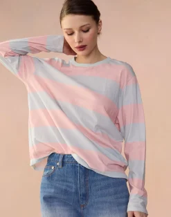 Fashion Cynthia Rowley Long Sleeve Everyday Tee PNKBL