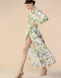 Fashion Cynthia Rowley Love Locket Linen Shirt Dress WHTFL