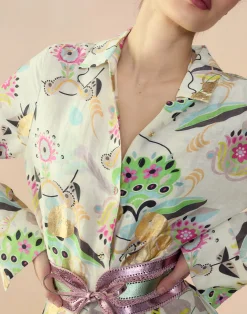 Fashion Cynthia Rowley Love Locket Linen Shirt Dress WHTFL