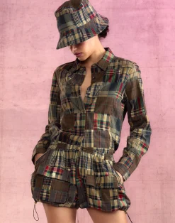 Sale Cynthia Rowley Madrid Madras Bucket Hat PLAID