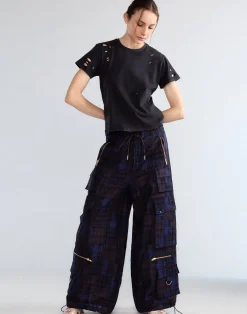 Outlet Cynthia Rowley Madrid Madras Cargo Pants NVMT