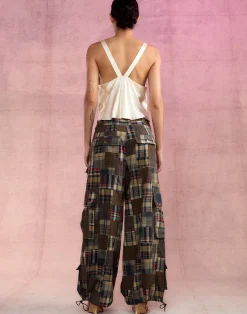 Sale Cynthia Rowley Madrid Madras Cargo Pants PLAID
