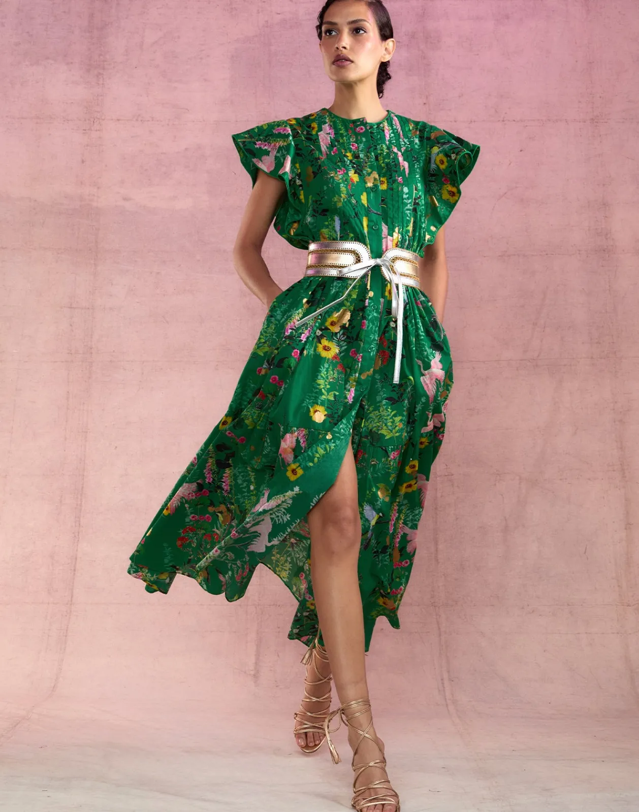 Hot Cynthia Rowley Malta Kaftan GRNFL