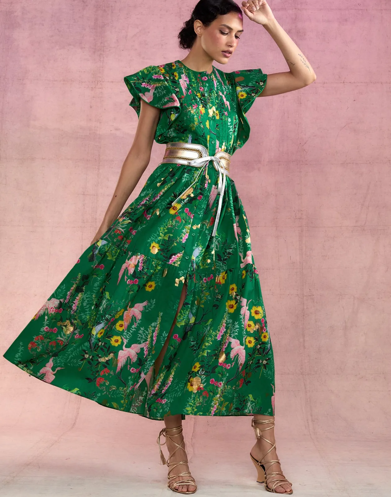 Hot Cynthia Rowley Malta Kaftan GRNFL