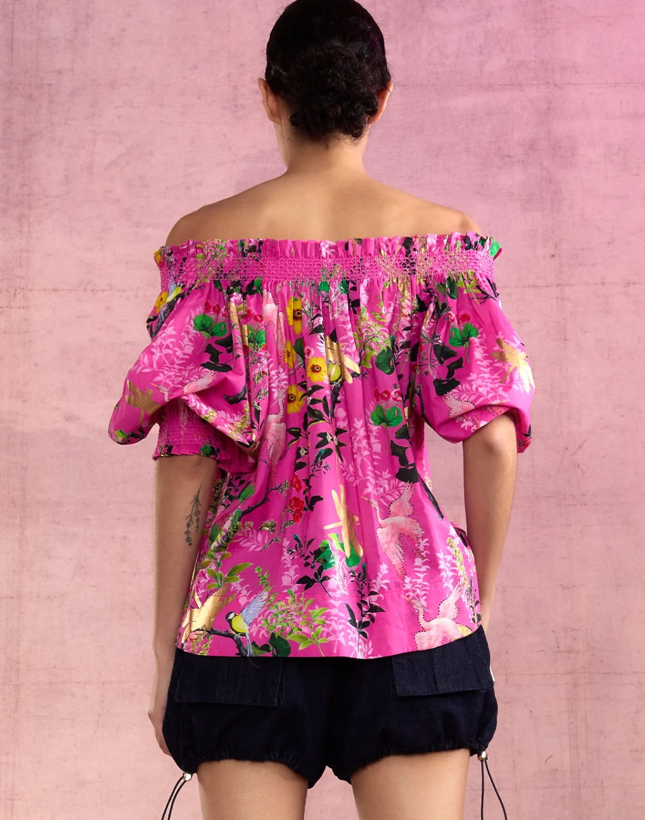 Outlet Cynthia Rowley Malta Off Shoulder Blouse PNKFL