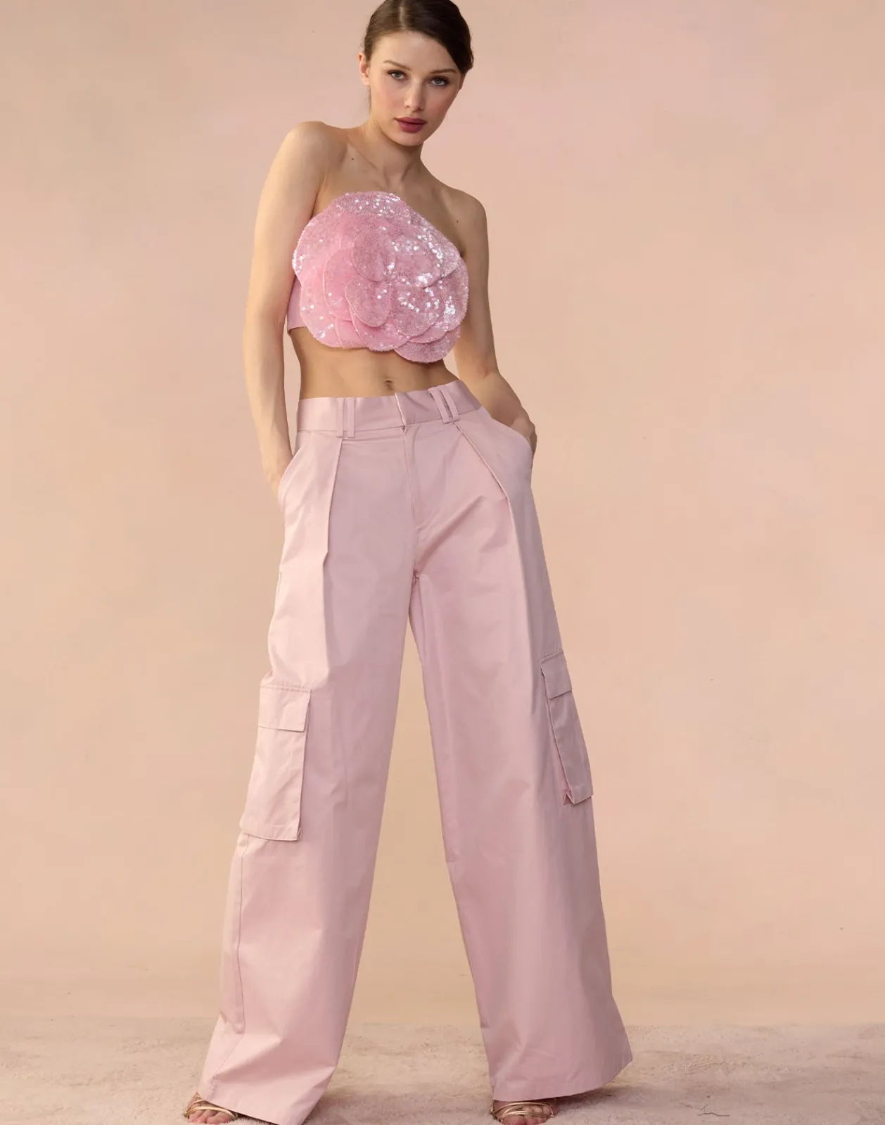 Fashion Cynthia Rowley Marbella Cotton Cargo Pant PINK