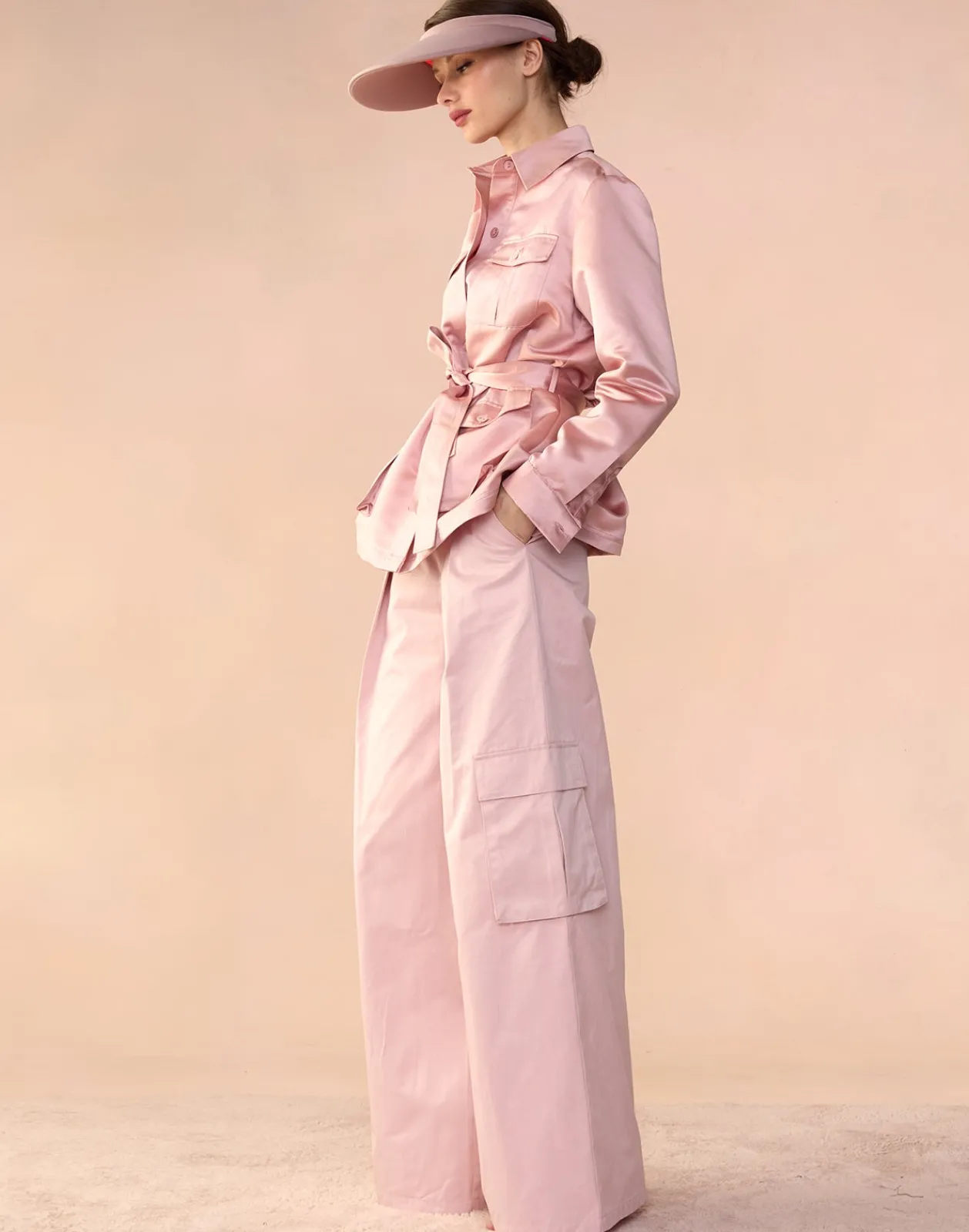 Fashion Cynthia Rowley Marbella Cotton Cargo Pant PINK