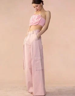 Fashion Cynthia Rowley Marbella Cotton Cargo Pant PINK