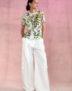Outlet Cynthia Rowley Marbella Cotton Cargo Pant White