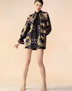 Online Cynthia Rowley Marseille Shift Dress BLKGD