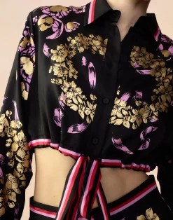 New Cynthia Rowley Marseille Shirt BLKGD