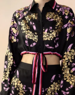 New Cynthia Rowley Marseille Shirt BLKGD