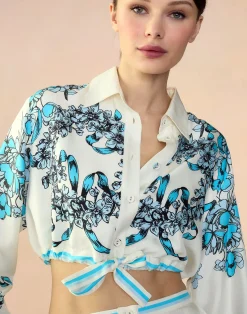 Outlet Cynthia Rowley Marseille Shirt WTBLU