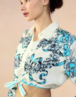 Outlet Cynthia Rowley Marseille Shirt WTBLU