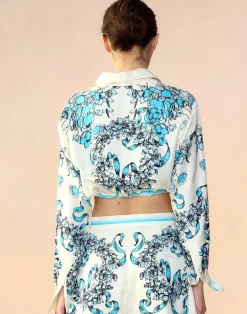 Outlet Cynthia Rowley Marseille Shirt WTBLU