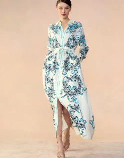 Sale Cynthia Rowley Marseille Shirt Dress WTBLU