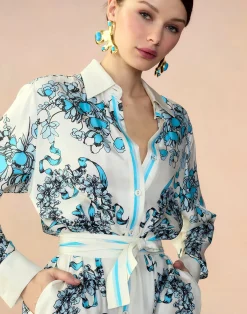 Sale Cynthia Rowley Marseille Shirt Dress WTBLU