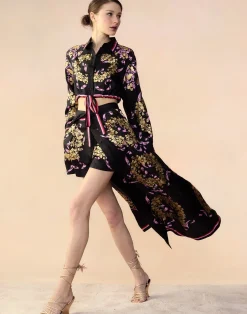 Online Cynthia Rowley Marseille Skirt BLKGD