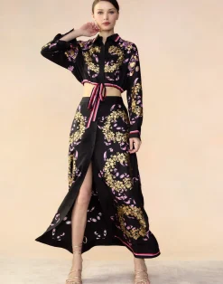 Online Cynthia Rowley Marseille Skirt BLKGD