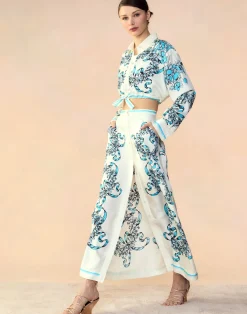 Outlet Cynthia Rowley Marseille Skirt WTBLU