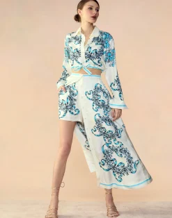 Outlet Cynthia Rowley Marseille Skirt WTBLU