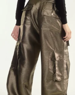 Best Cynthia Rowley Metallic Cargo Pants BLKGLD