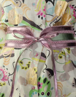 Outlet Cynthia Rowley Metallic Vegan Leather Belt GRNPK