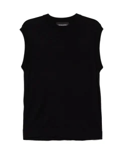 New Cynthia Rowley Mica Sleeveless Knit Top BLACK